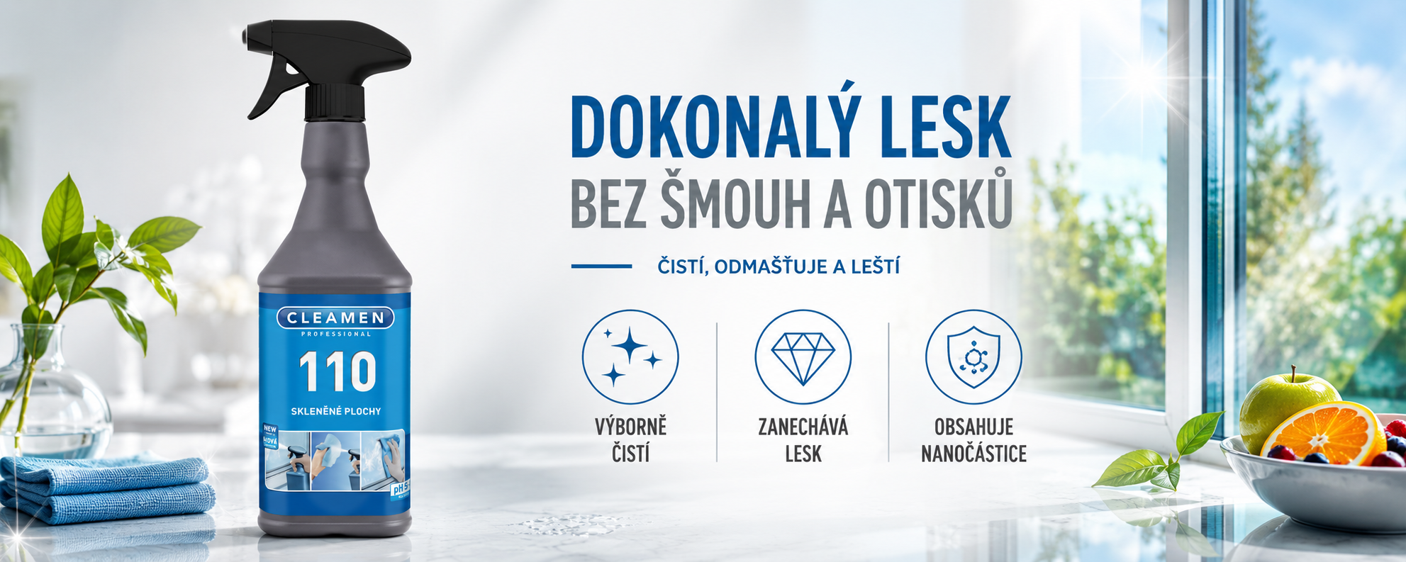 cleamen 110 sklenene plochy banner